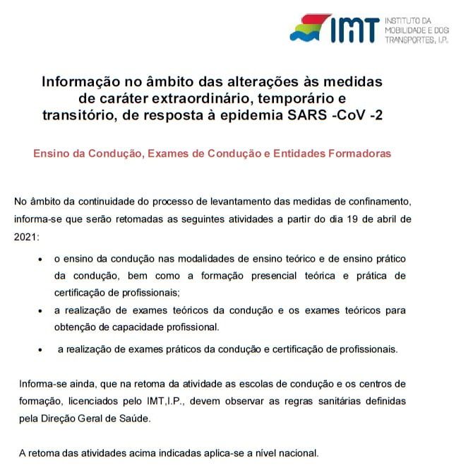 Escolas de Condução reabrem dia 19 xSem Titulo