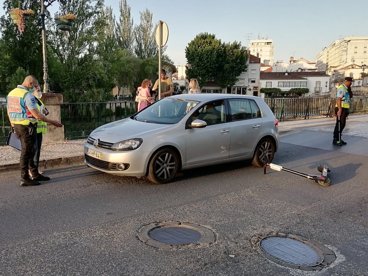 Primeiro acidente com trotinetes em Tomar faz um ferido acidente trotineteIMG 20210530 201458