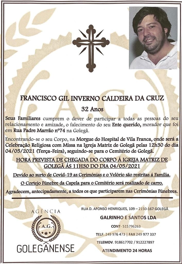 Sepultado mais de um ano depois de desaparecer no rio Tejo francisco cruz