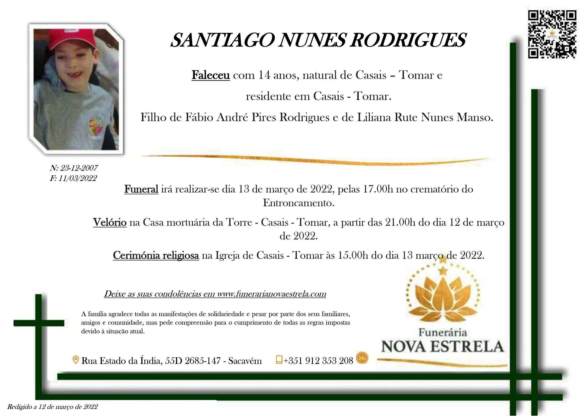 Funeral de Santiago marcado para este domingo santiago 2