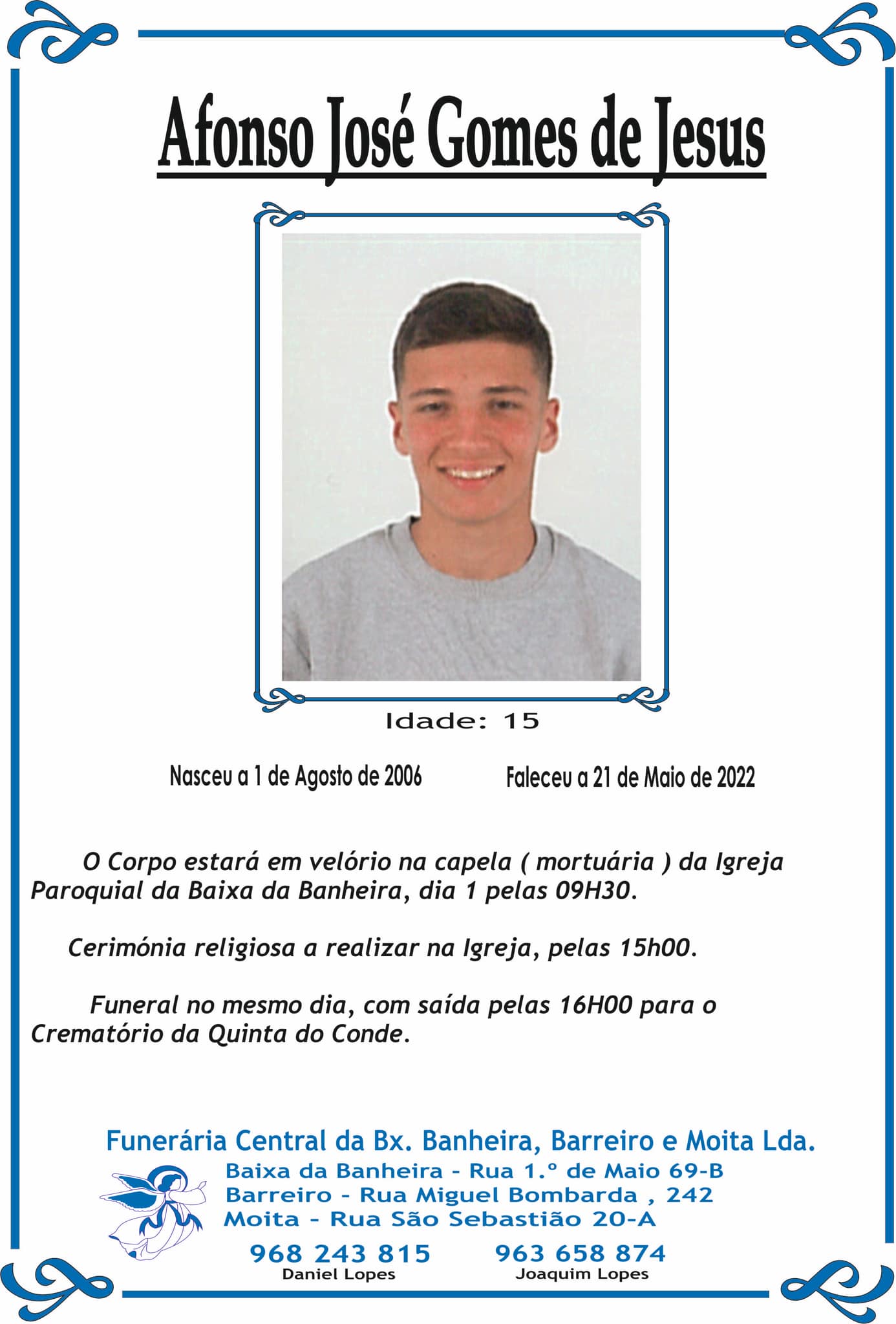 Já marcado o funeral do jovem morto na largada de touros afonso b 8877 7708574848126207113 n Copia