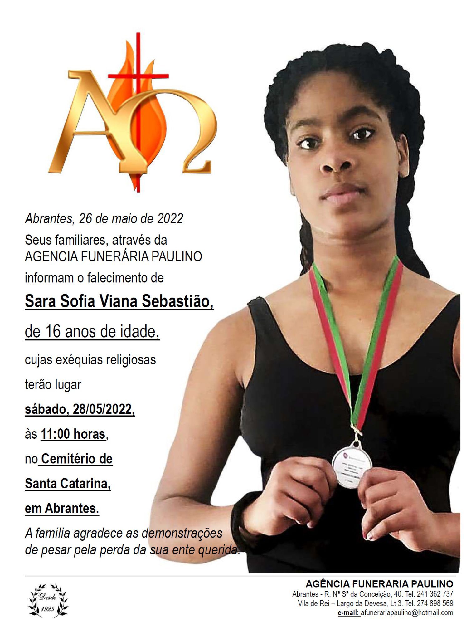 Último adeus a Sara é no sábado em Abrantes sara 839578 7986837866399060739 n