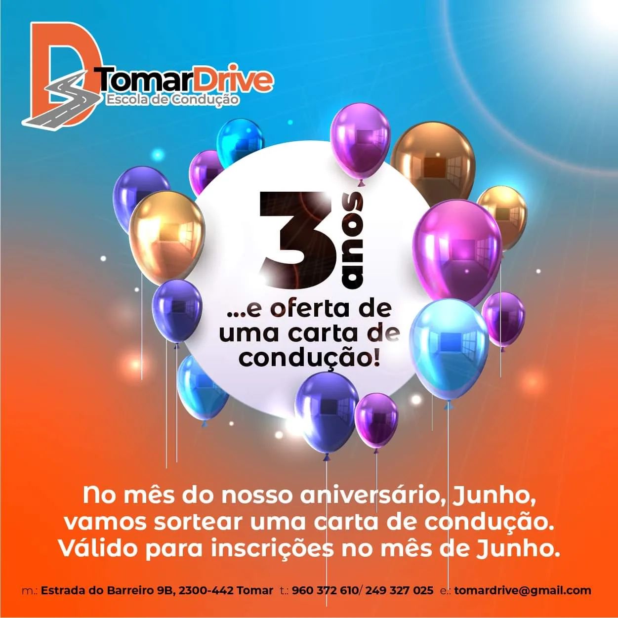 Escola TomarDrive sorteia carta de condução no mês de aniversário (junho) tomardrive 936580 4576133112594671258 n