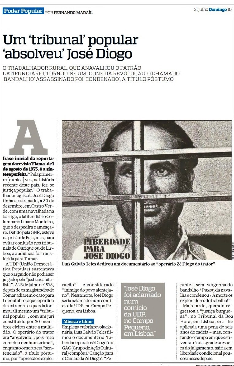Quando um tribunal popular absolveu o homicida e condenou o assassinado jose diogo