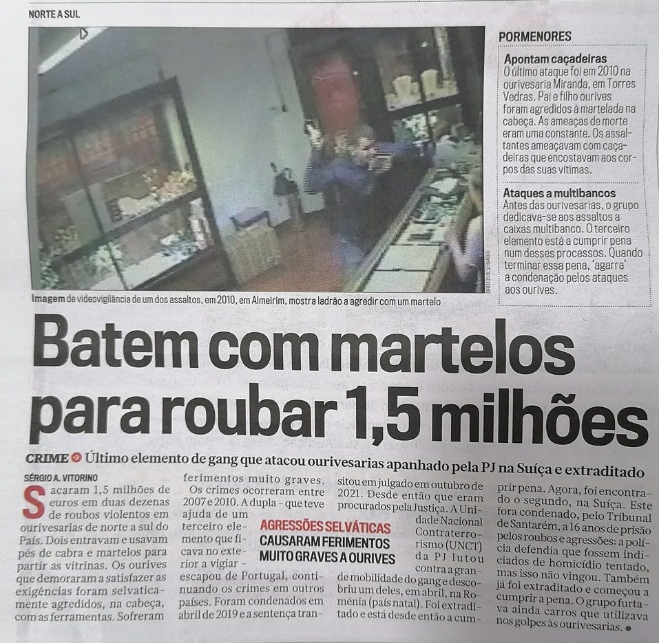 Treze anos depois de assaltos violentos, PJ apanha um dos assaltantes na Suíça (c/ vídeo) IMG 20221025 134728