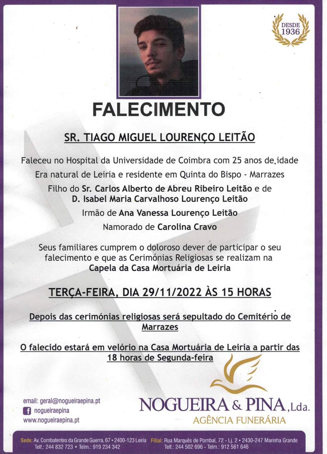 Treinador de futsal de Leiria morre aos 25 anos 316417231 574720961325318 6785616472409150651 n