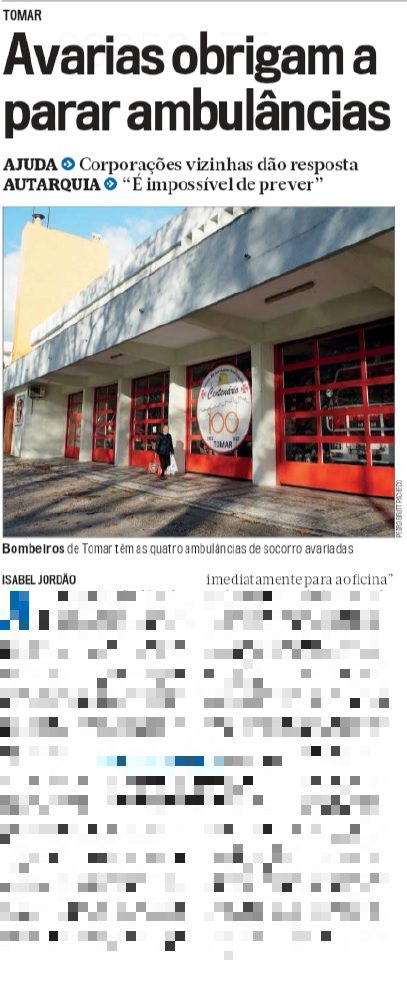 SIC e Correio da Manhã destacam falta de ambulâncias em Tomar ambulanc bomb