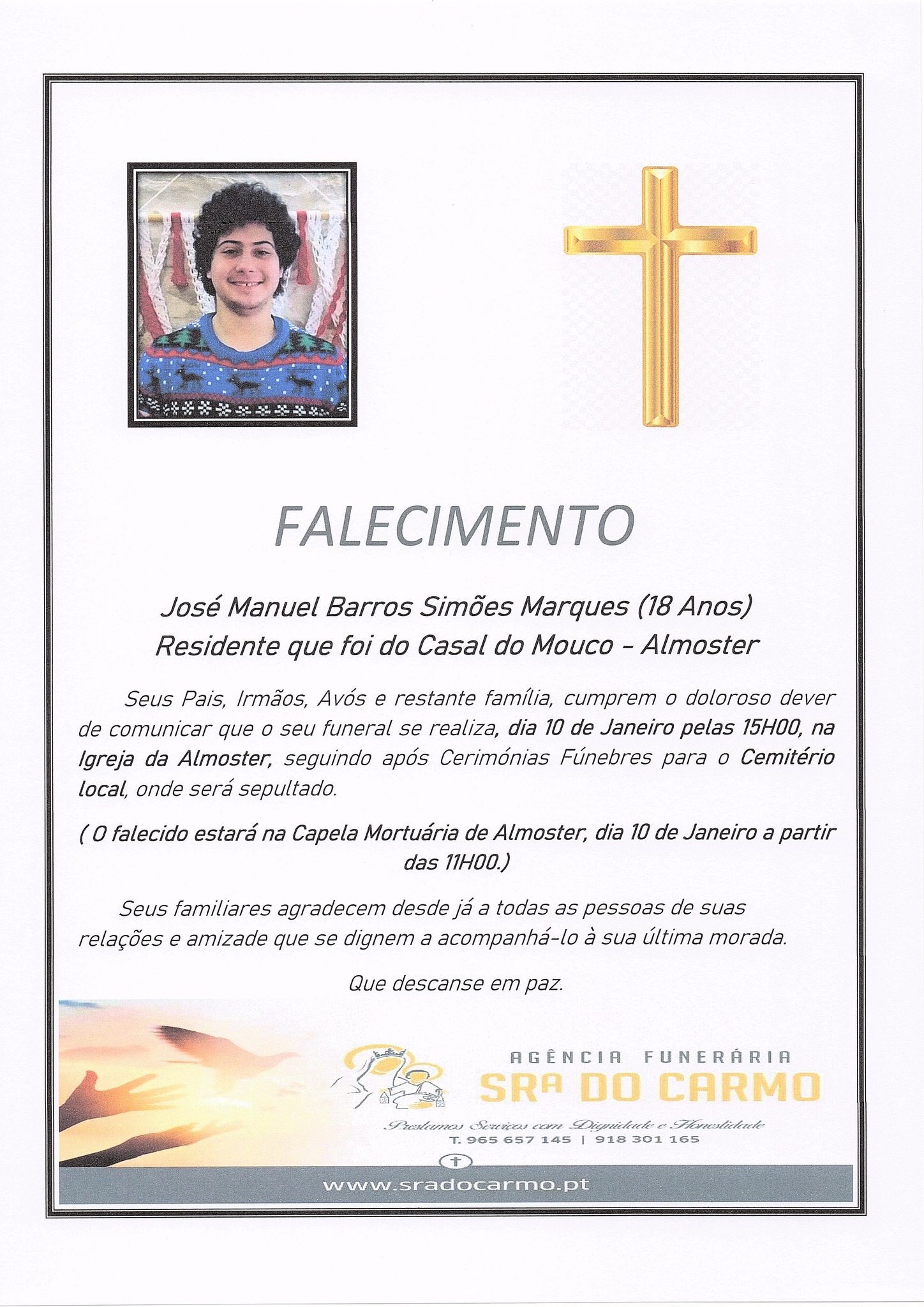 Jovem colhido por comboio em Pombal vai a sepultar 324858131 3313274638884235 3535431483294173662 n