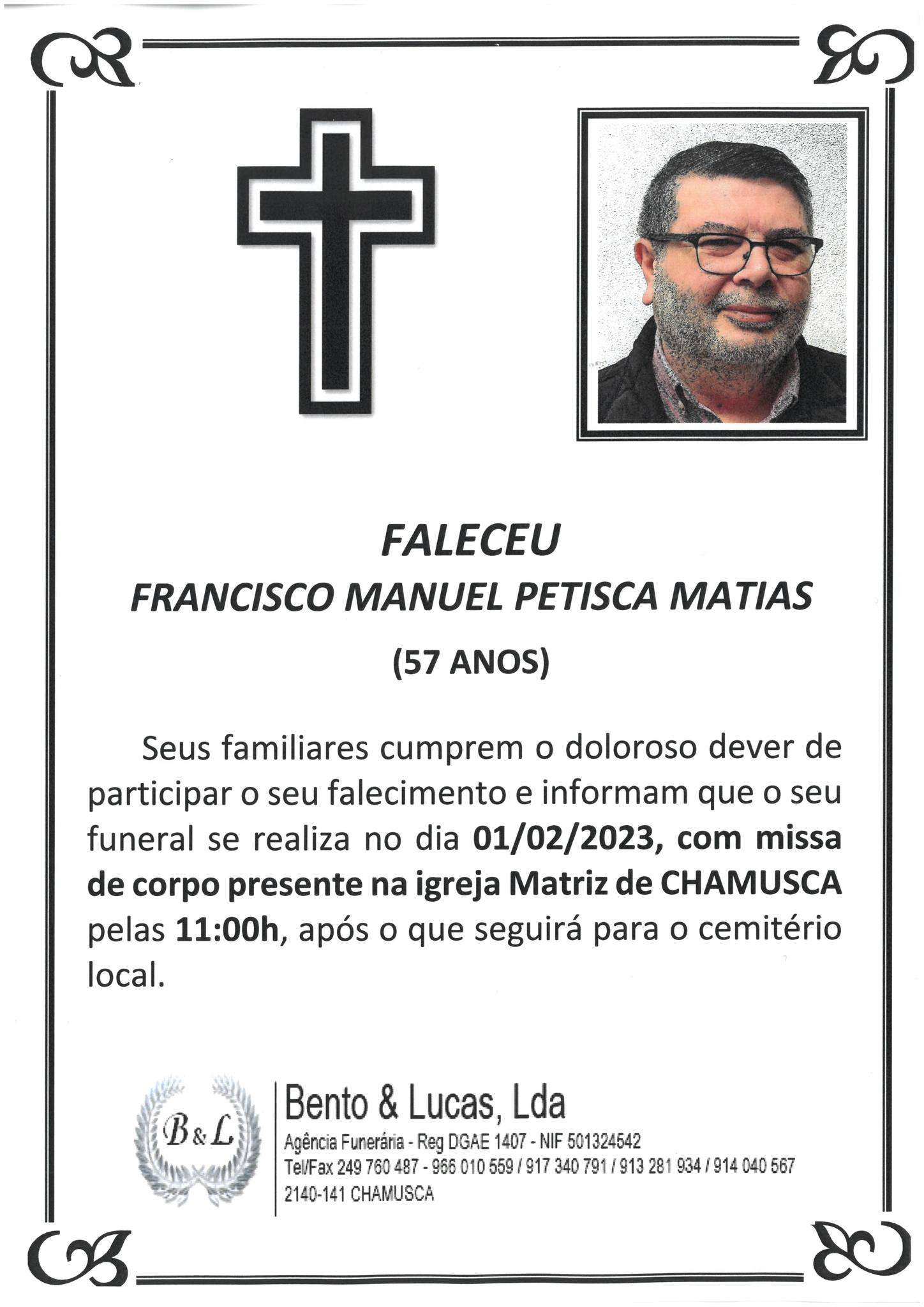 Faleceu ex-vice-presidente da câmara da Chamusca 325776005 850696702700935 1980113963621472191 n
