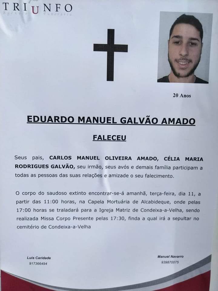 Jovem que morreu de acidente com bicicleta vai hoje a sepultar 340760448 693448732468748 2398834644868965415 n