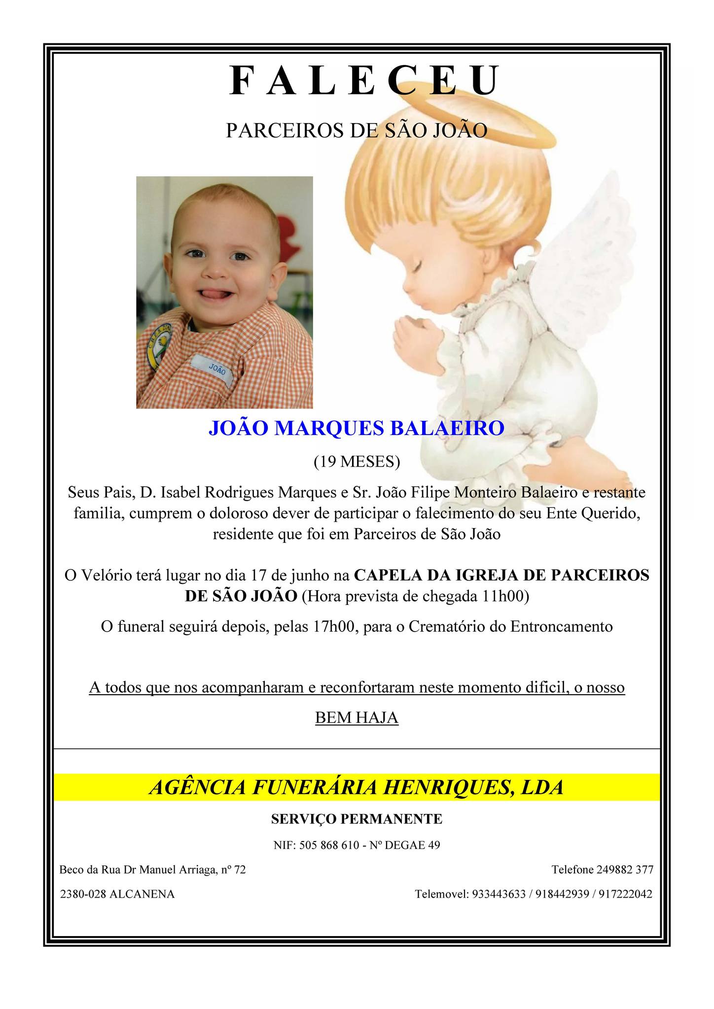 Torres Novas: último adeus ao bebé de 19 meses que morreu em despiste 354460471 6139450416167519 1769523716753424332 n