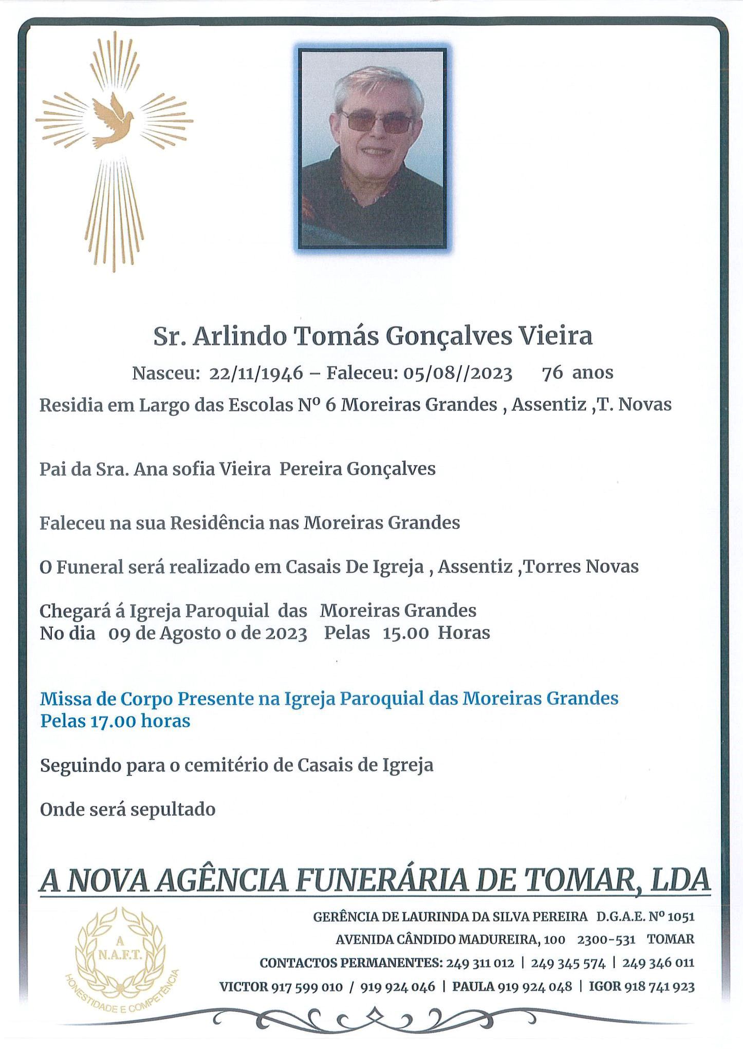 Comerciante Arlindo Vieira vai a sepultar nesta quarta feira 363446315 800271641885426 1009330523330284976 n