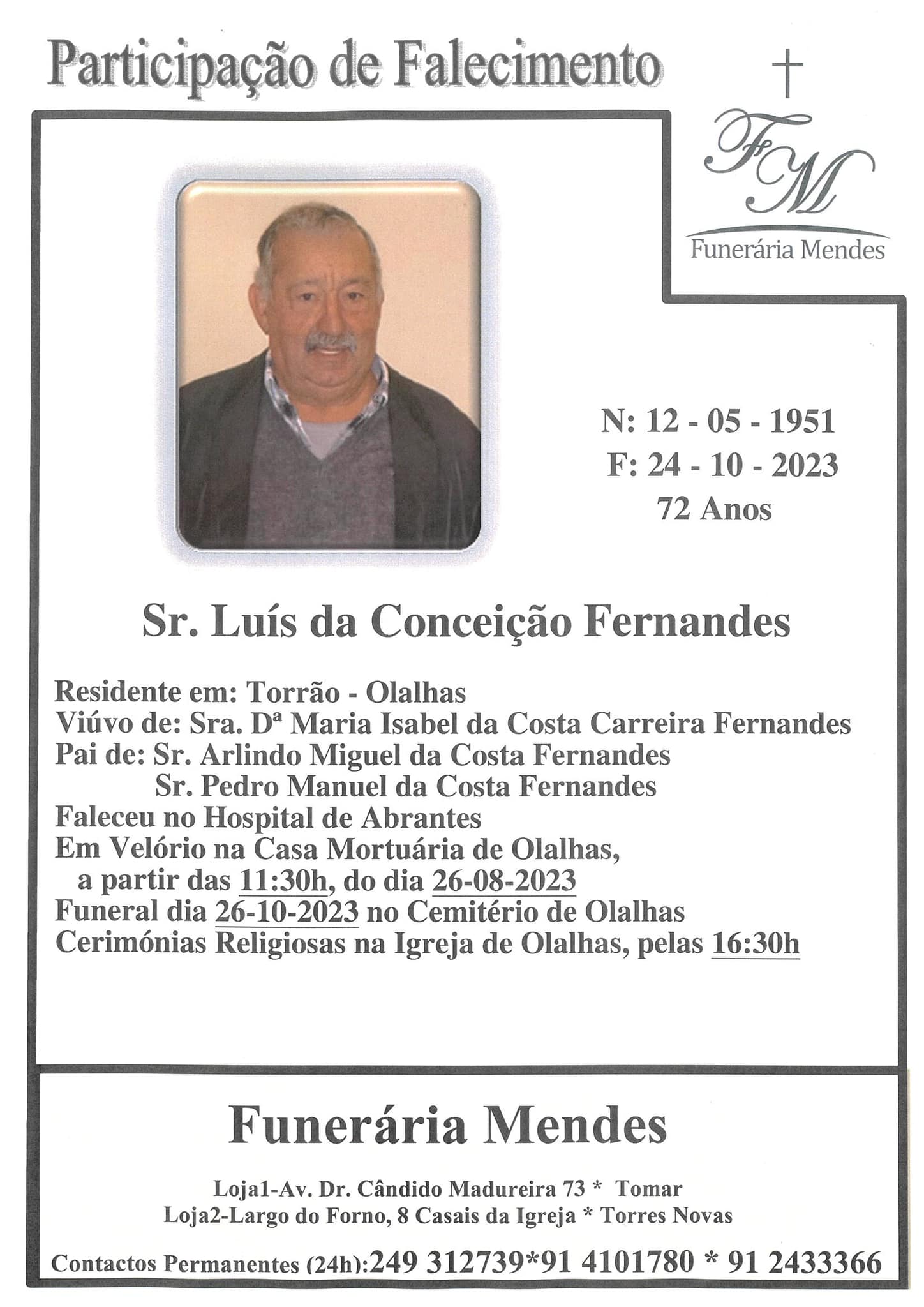 Idoso que morreu em despiste vai hoje a sepultar 395425470 818590476724963 2559784248319330663 n