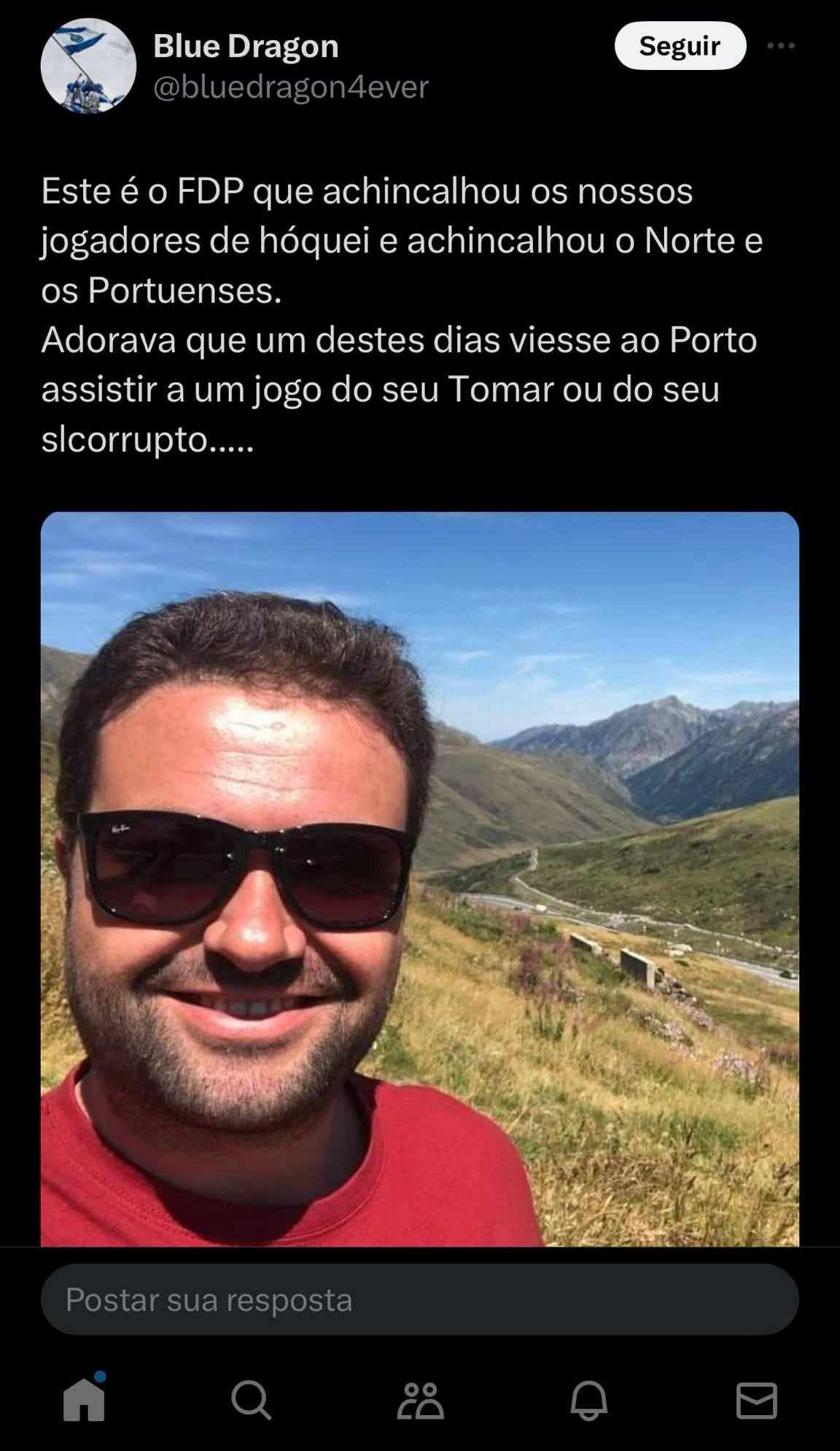 Hugo Cristóvão arrasado e ameaçado por causa de publicação contra o Porto hugo 1055243645624335