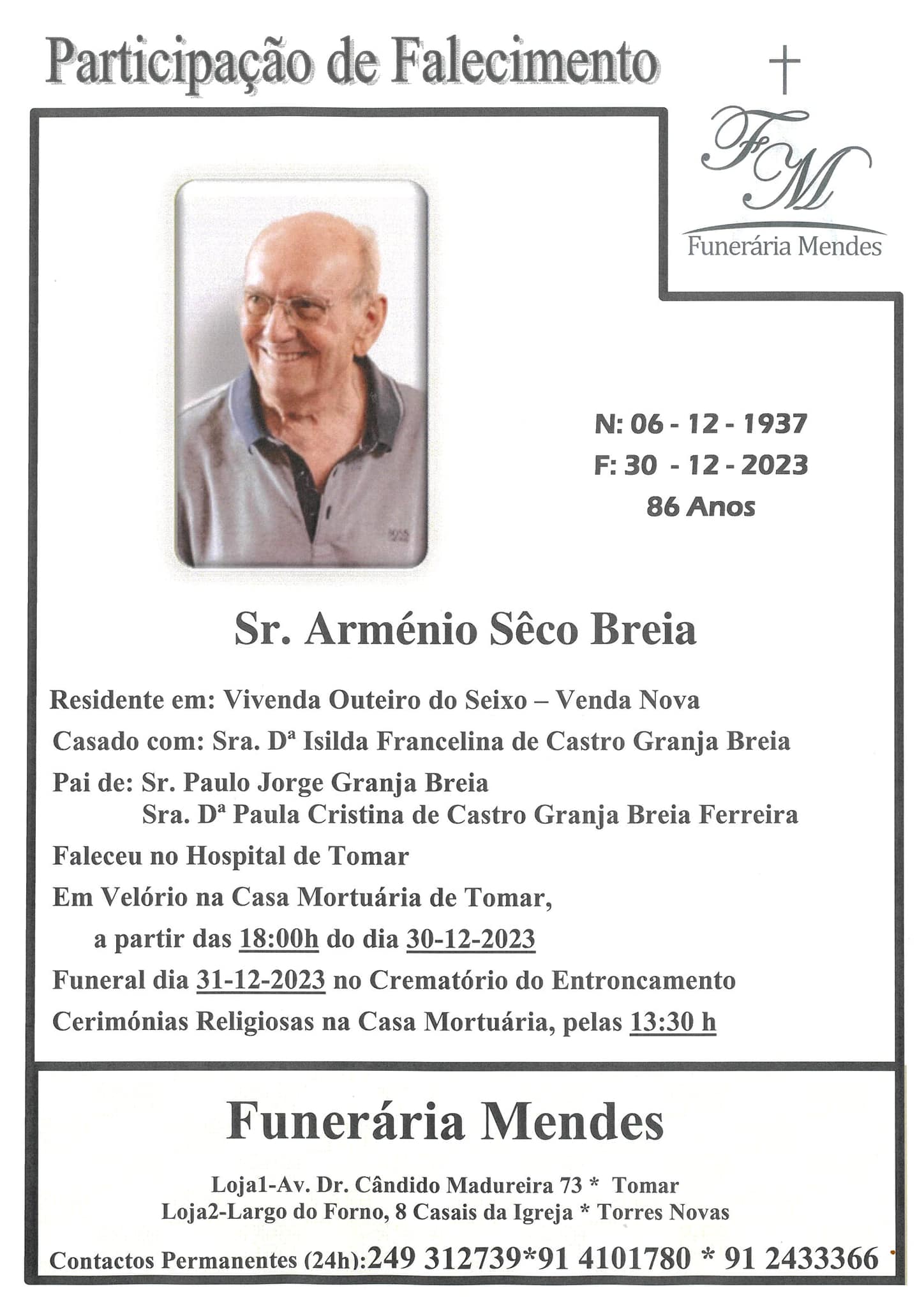 Morreu Arménio Breia, contabilista, ex-autarca e homem da cultura 414466427 854996839750993 5049053597691831299 n