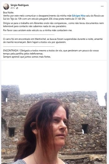 Cabeleireira de Abrantes que estava desaparecida já foi encontrada apelo 3