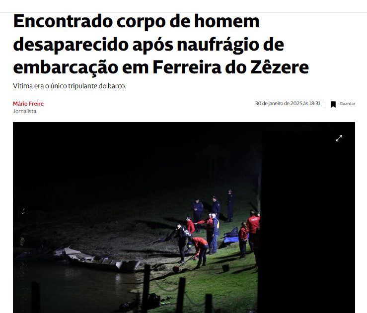 Corpo de antigo agente da PSP já foi retirado da albufeira de Castelo do Bode bairrad