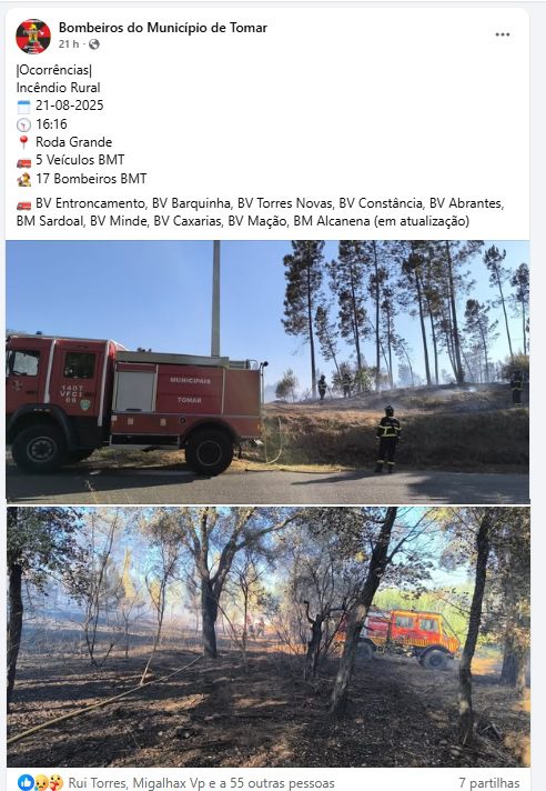 Incêndio na Roda Grande combatido com uma centena de operacionais bomb 1