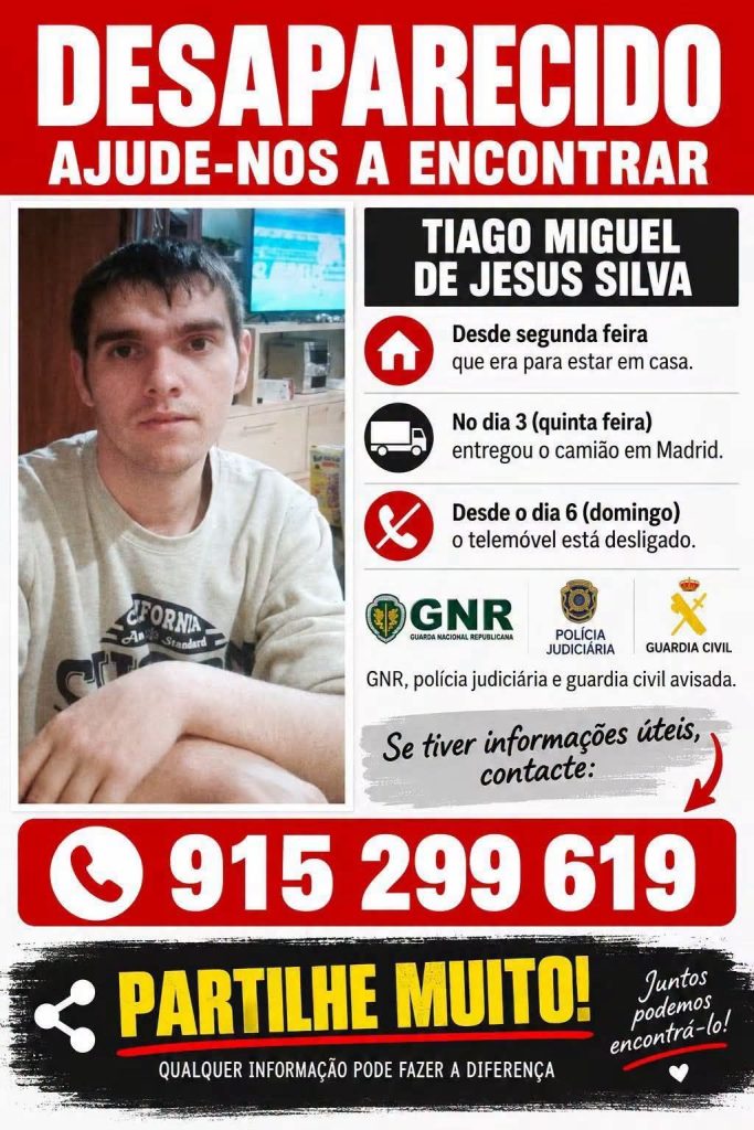 Camionista desaparecido há mais de uma semana apelo 358116730290 129047207103494543 n