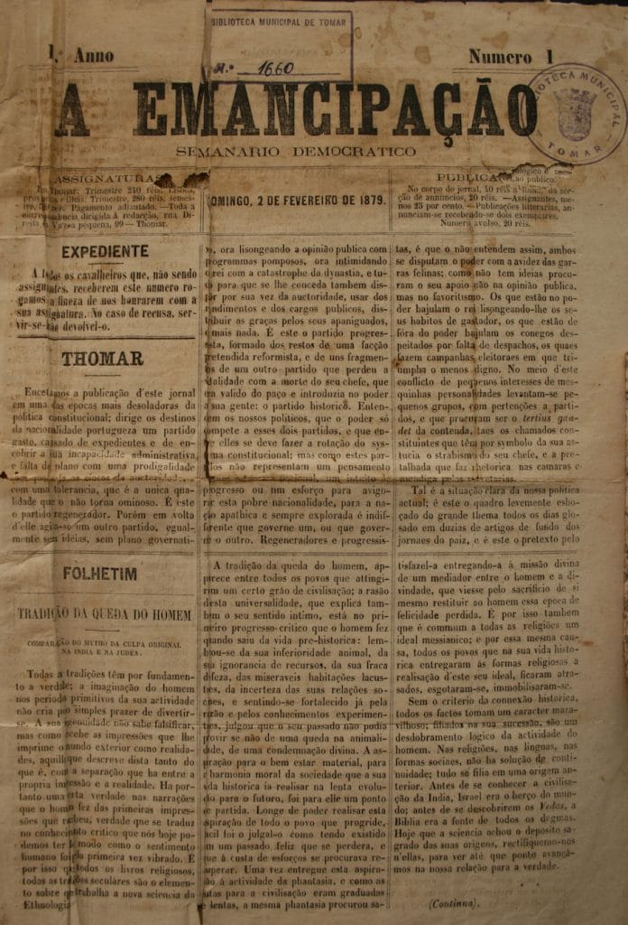 140 anos de imprensa tomarense A Emancipacao jornal