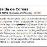 Saiba quais os percursos das saídas de coroas dos Tabuleiros tab 1 52825921 6412485103204696064 n