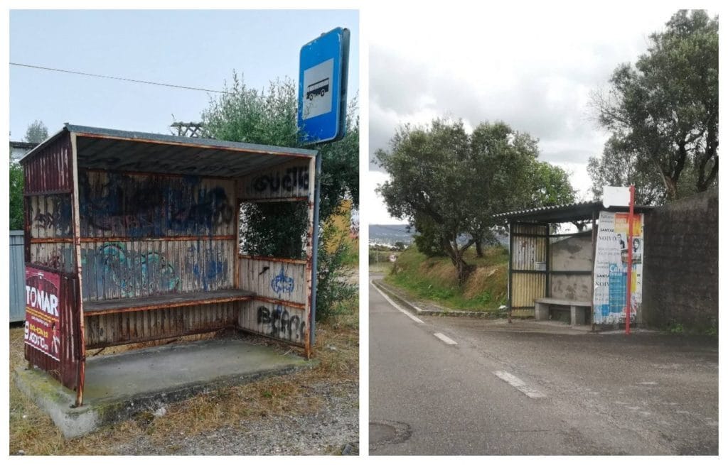 E é isto que temos à entrada de Tomar abrigo passageiros IMG 20190408 142910