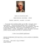 Necrologia AMELIA DA CONCEICAO LOPES.