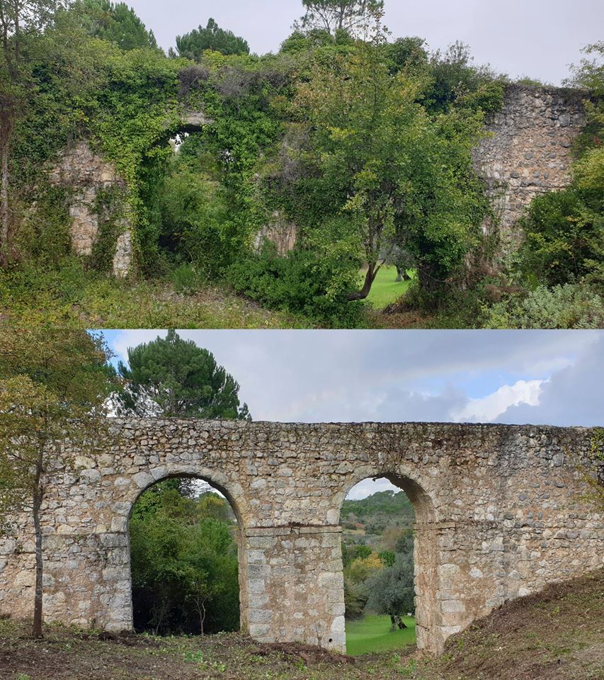 Voluntários limpam monumento da responsabilidade do Estado aqueduto 9511 3121857211718959104 o