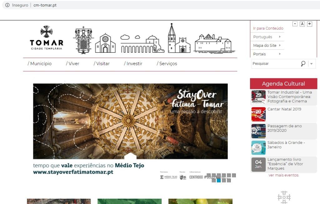 Tomar entre os piores municípios quanto a presença na internet site CMT