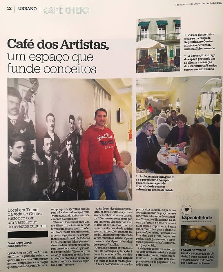 Jornal de Notícias destaca “A Rosa – Café dos Artistas” IMG 20200209 102822