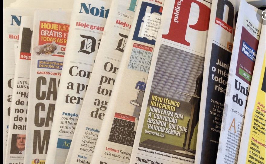 Capas dos jornais locais e regionais imprensa jornais press