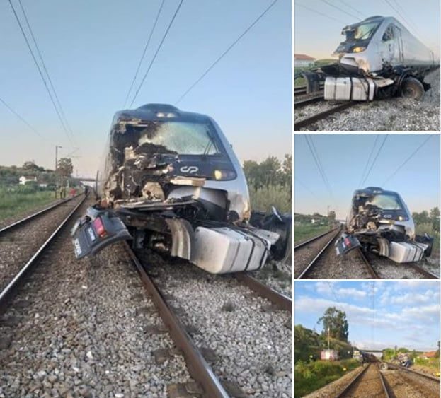Santarém: comboio abalroa camião. Motorista morre (c/ fotos e vídeos) santarem acidente 3