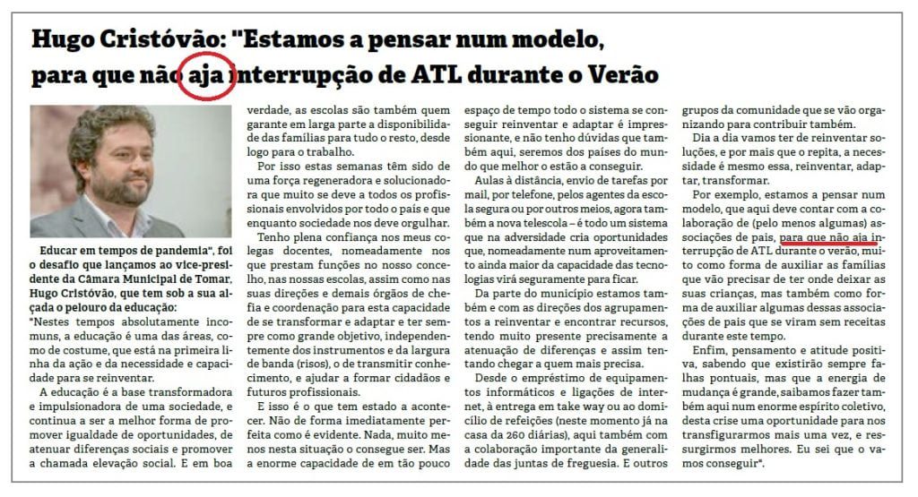 Aja ou haja? hugo crist