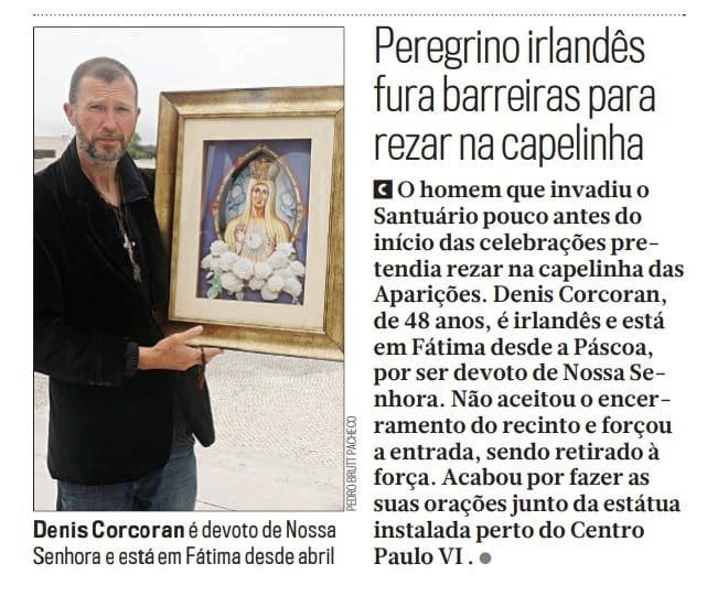 Peregrino queria rezar na capelinha das aparições peregrino cm 14 5