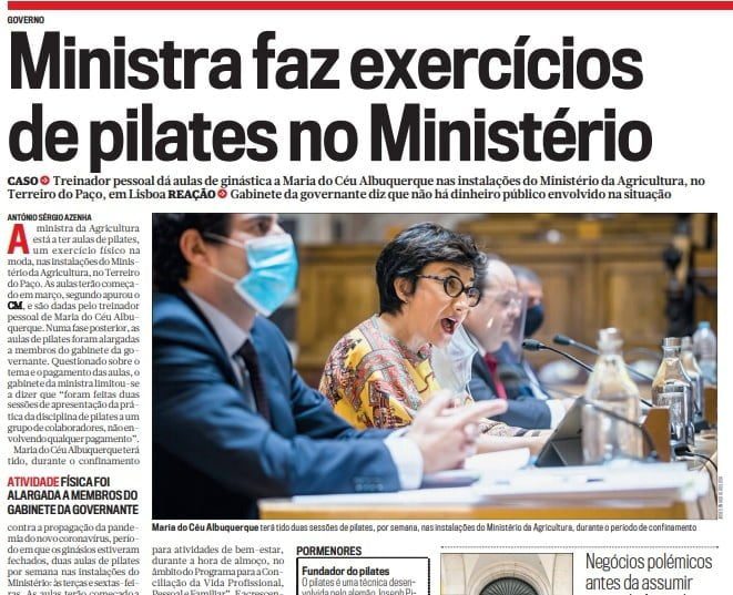 Ex-autarca de Abrantes faz ginástica com treinador pessoal no Ministério abrantes cm