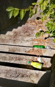 Tomarenses indignados com lixo à volta do castelo lixo calcada 84307123606126256 n