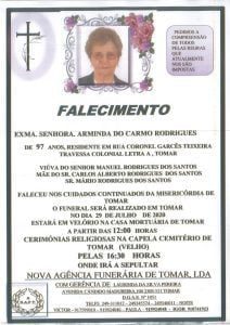 Necrologia arminda rodrigues