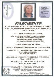 Necrologia maria fonseca