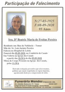 Necrologia beatriz pereira