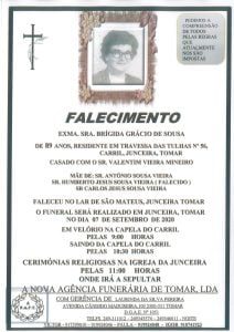 Necrologia brigida sousa