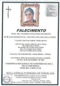 Necrologia maximina bento
