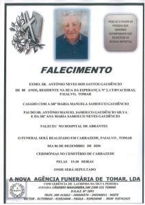 Necrologia antonio gaudencio