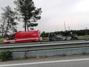 Despiste na A13 provoca um ferido ligeiro (c/ vídeo) IMG 20210327 133457 2