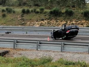 Despiste na A13 provoca um ferido ligeiro (c/ vídeo) IMG 20210327 134700