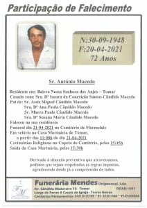 Necrologia antonio macedo
