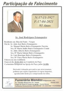 Necrologia jose estanqueiro