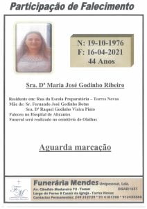 Necrologia maria jose ribeiro