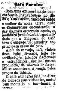 Café Paraíso chega aos 110 anos cafe paraiso jornal A Verdade 28 5 1911