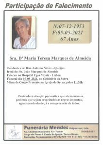 Necrologia maria teresa almeida