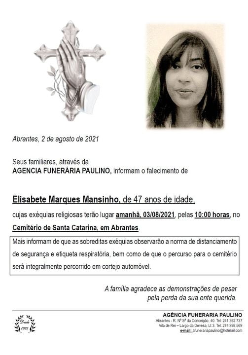 Mulher que morreu na barragem vai a sepultar esta terça feira elisabete mansinho 24